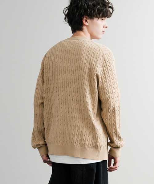 THE NORTH FACE（ザノースフェイス）の「THE NORTH FACE ザ・ノースフェイス M'S HOLIDAY CARDIGAN ワンポイントロゴ刺繍Vネックニットカーディガン（カーディガン/ボレロ・メンズ・ブラック/ライトベージュ・M/L/XL）」の16枚目の写真
