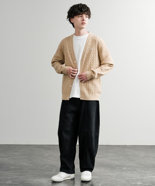 THE NORTH FACE（ザノースフェイス）の「THE NORTH FACE ザ・ノースフェイス M'S HOLIDAY CARDIGAN ワンポイントロゴ刺繍Vネックニットカーディガン（カーディガン/ボレロ・メンズ・ブラック/ライトベージュ・M/L/XL）」の17枚目の写真