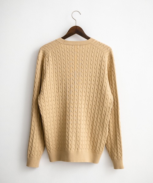 THE NORTH FACE（ザノースフェイス）の「THE NORTH FACE ザ・ノースフェイス M'S HOLIDAY CARDIGAN ワンポイントロゴ刺繍Vネックニットカーディガン（カーディガン/ボレロ・メンズ・ブラック/ライトベージュ・M/L/XL）」の21枚目の写真