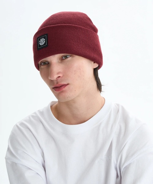 ELEMENT（エレメント）の「ELEMENT メンズ HIGH ICON BEANIE ビーニー 【2025年秋冬モデル】/エレメントロゴワッペンワンポイントニットキャップ・ビーニー（ニットキャップ/ビーニー・メンズ・ベージュ/ブラック/レッド系その他/ホワイト・FREE）」の15枚目の写真