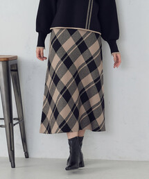 COMME CA ISM | チェック柄 ニットスカート / セットアップ対応(スカート)