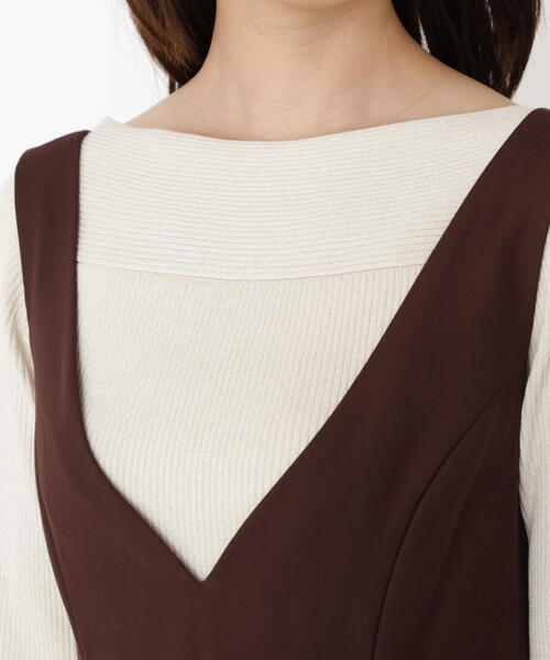 PROPORTION BODY DRESSING(プロポーションボディドレッシング)の「タックフレアージャンスカ / 1215240916(ワンピース・レディース・ダークグレー/ボルドー/ブラウン・MEDIUM/P/S)」の8枚目の写真