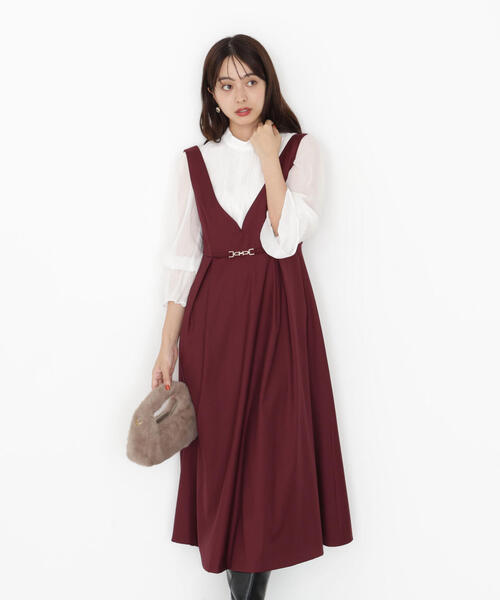 PROPORTION BODY DRESSING(プロポーションボディドレッシング)の「タックフレアージャンスカ / 1215240916(ワンピース・レディース・ダークグレー/ボルドー/ブラウン・MEDIUM/P/S)」の20枚目の写真