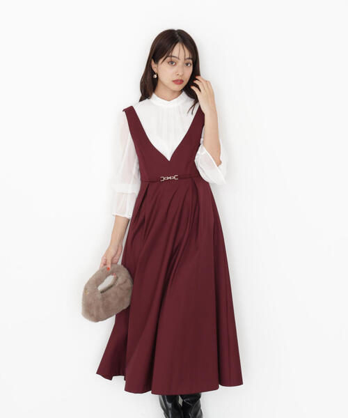 PROPORTION BODY DRESSING(プロポーションボディドレッシング)の「タックフレアージャンスカ / 1215240916(ワンピース・レディース・ダークグレー/ボルドー/ブラウン・MEDIUM/P/S)」の22枚目の写真