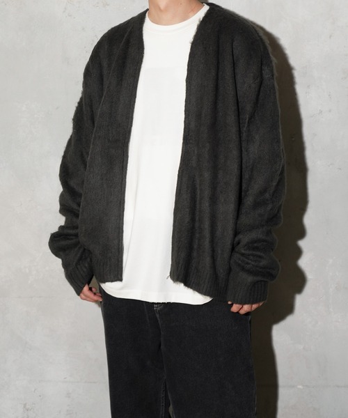 セール】TOWNCRAFT / タウンクラフト SOLID SHAGGY ZIP CARDIGAN 無地