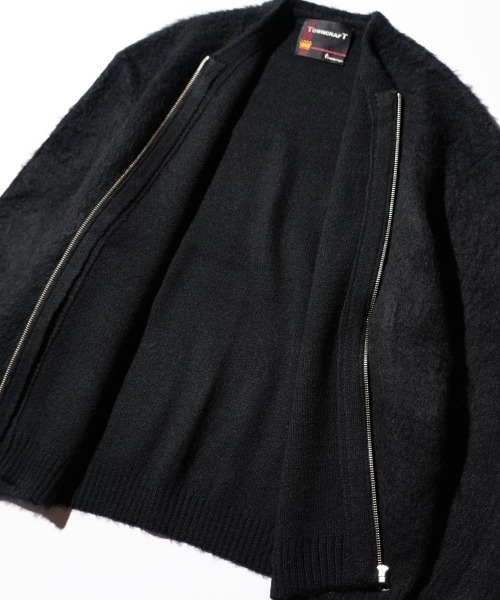セール】TOWNCRAFT / タウンクラフト SOLID SHAGGY ZIP CARDIGAN 無地