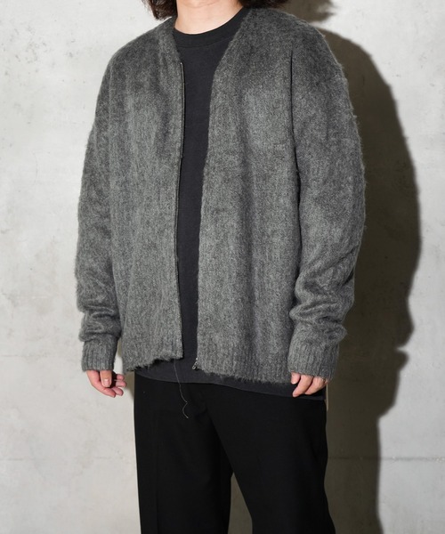 TOWNCRAFT(タウンクラフト)の「TOWNCRAFT / タウンクラフト SOLID SHAGGY ZIP CARDIGAN 無地 ソリッド シャギー ジップアップ カーディガン モヘアタッチカーディガンモヘアタッチ(カーディガン/ボレロ・メンズ・ネイビー/グリーン/ブラック/チャコールグレー/ヘザーグレー/ピンク・X-SMALL/MEDIUM/LARGE)」の12枚目の写真