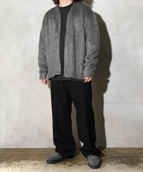 TOWN CRAFT ソリッドシャギーカーディガンモヘアタッチ セール】TOWNCRAFT / タウンクラフト SOLID SHAGGY ZIP CARDIGAN 無地