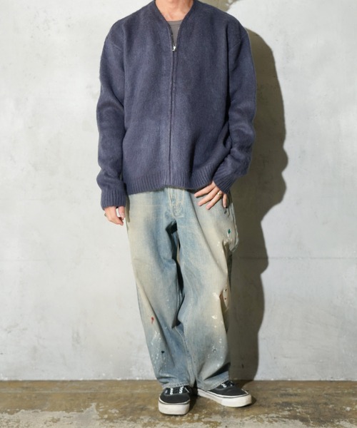 TOWNCRAFT(タウンクラフト)の「TOWNCRAFT / タウンクラフト SOLID SHAGGY ZIP CARDIGAN 無地 ソリッド シャギー ジップアップ カーディガン モヘアタッチカーディガンモヘアタッチ(カーディガン/ボレロ・メンズ・ネイビー/グリーン/ブラック/チャコールグレー/ヘザーグレー/ピンク・X-SMALL/MEDIUM/LARGE)」の8枚目の写真