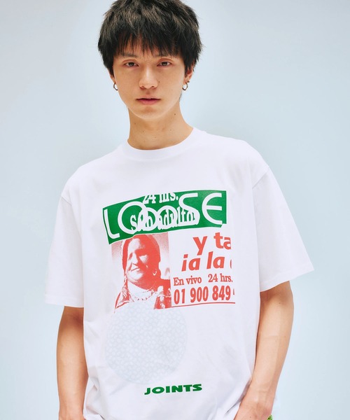 LOOSE JOINTS(ルーズジョインツ)の「SATOSHI SUZUKI - LO∞SE EN VIVO JOINTS S/S TEE(Tシャツ/カットソー・メンズ・ホワイト・L/M)」の1枚目の写真