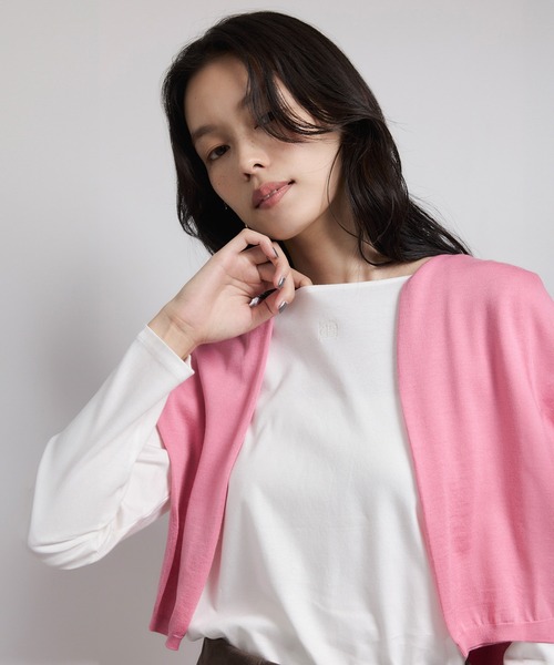 ROPE'(ロペ)の「アナグラム刺繍 ロングスリーブカットソー/イージーケア(Tシャツ/カットソー・レディース・ホワイト/ネイビー/ホワイト系その他3・FREE)」の2枚目の写真