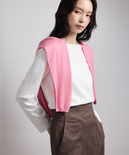 ROPE'(ロペ)の「アナグラム刺繍 ロングスリーブカットソー/イージーケア(Tシャツ/カットソー・レディース・ホワイト/ネイビー/ホワイト系その他3・FREE)」の4枚目の写真