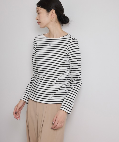 ROPE'(ロペ)の「アナグラム刺繍 ロングスリーブカットソー/イージーケア(Tシャツ/カットソー・レディース・ホワイト/ネイビー/ホワイト系その他3・FREE)」の7枚目の写真