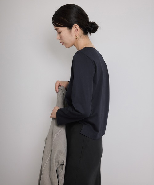 ROPE'(ロペ)の「アナグラム刺繍 ロングスリーブカットソー/イージーケア(Tシャツ/カットソー・レディース・ホワイト/ネイビー/ホワイト系その他3・FREE)」の14枚目の写真