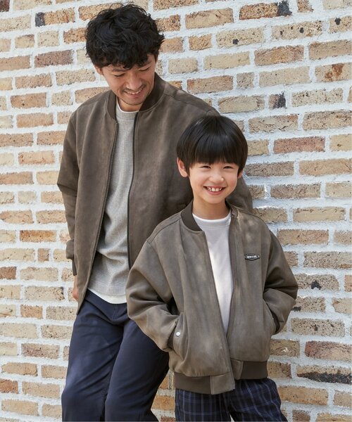 ikka(イッカ)の「【親子コーデ】フェイクスウェードブルゾン(ブルゾン・メンズ・ブラック/ベージュ/ライム/スモークグレー・M/L/XL/S)」の8枚目の写真