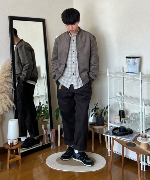 ikka(イッカ)の「【親子コーデ】フェイクスウェードブルゾン(ブルゾン・メンズ・ブラック/ベージュ/ライム/スモークグレー・M/L/XL/S)」の10枚目の写真