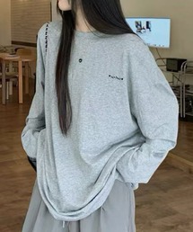 ワンポイント ロゴ クルーネック オーバーサイズ カットソー