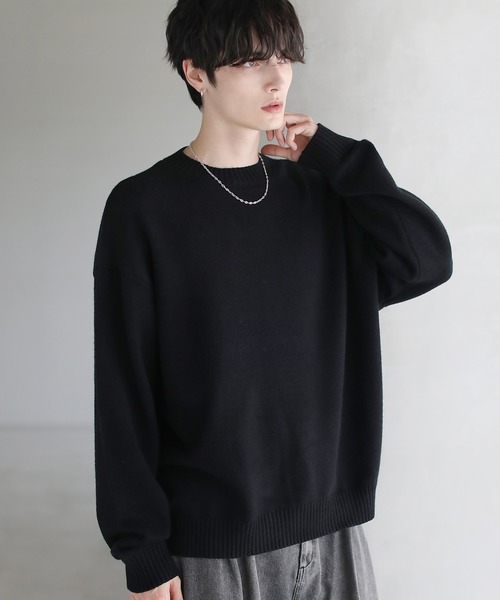 ETELIO(エテリオ)の「【マシンウォッシャブル】リラックスフィットシルキータッチもちもちニット(ニット/セーター・メンズ・アイボリー/チャコール/ブラウン/ブルー/ワイン/ブラック・L/XL/M/S)」の17枚目の写真