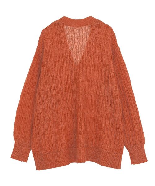 Green　Parks（グリーンパークス）の「シアーニットVネックカーディガン（カーディガン/ボレロ・レディース・オフホワイト/グレー/グリーン/オレンジ・FREE）」の19枚目の写真