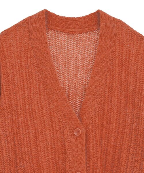 Green　Parks（グリーンパークス）の「シアーニットVネックカーディガン（カーディガン/ボレロ・レディース・オフホワイト/グレー/グリーン/オレンジ・FREE）」の20枚目の写真