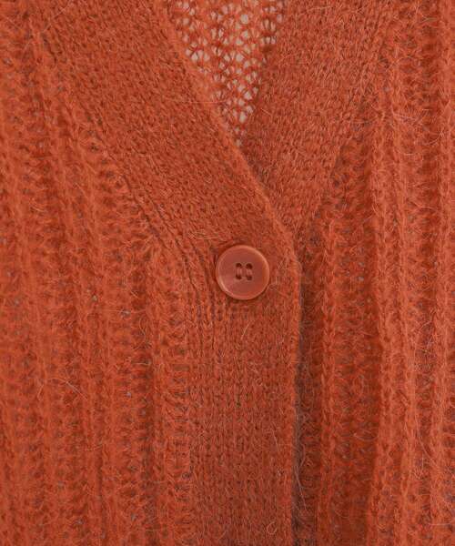 Green　Parks（グリーンパークス）の「シアーニットVネックカーディガン（カーディガン/ボレロ・レディース・オフホワイト/グレー/グリーン/オレンジ・FREE）」の22枚目の写真