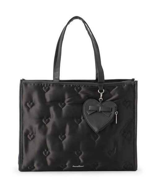 Ober Tashe(オーバータッシェ)の「【新生活・新学期】ハートモチーフトートバッグ(トートバッグ・レディース・グレー/ブラック/ピンク系・FREE)」の6枚目の写真