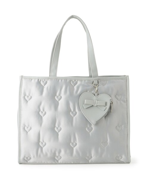 Ober Tashe(オーバータッシェ)の「【新生活・新学期】ハートモチーフトートバッグ(トートバッグ・レディース・グレー/ブラック/ピンク系・FREE)」の8枚目の写真