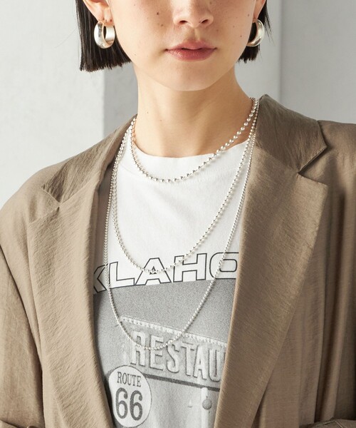 in mood(インムード)の「in mood:マルチ ボール チェーン ネックレス(ネックレス・レディース・シルバー・ONE SIZE)」の2枚目の写真
