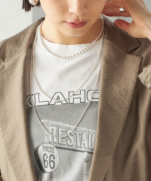 in mood(インムード)の「in mood:マルチ ボール チェーン ネックレス(ネックレス・レディース・シルバー・ONE SIZE)」の3枚目の写真