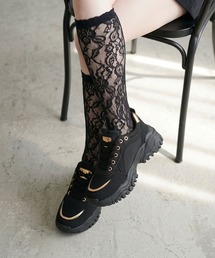 LOVEHUNTER+ メタリックポイントカラー 厚底メッシュスニーカー