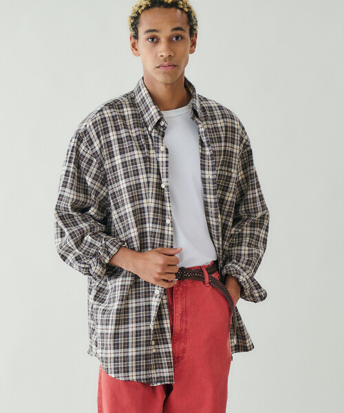 BROOKS BROTHERS（ブルックスブラザーズ）の「Brooks Brothers |〈別注〉コットンフランネル ポロカラーボタンダウンシャツ BEIGE MEN（シャツ/ブラウス・メンズ・ベージュ系その他・L/XL/M）」の4枚目の写真