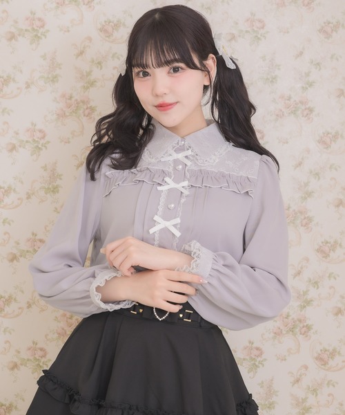 ROJITA（ロジータ）の「プチリボンデザインブラウス（シャツ/ブラウス・レディース・ホワイト/ブラック/パープル・FREE）」の9枚目の写真