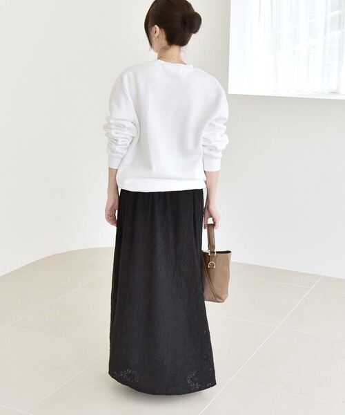 カランシエル（quaranciel）/quaranciel:〈洗濯機可能〉フラワー レース フレア スカート quaranciel:〈洗濯機可能〉フラワー レース フレア スカート（スカート