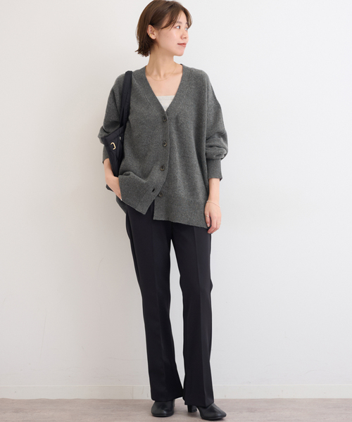 JOURNAL STANDARD relume(ジャーナルスタンダード レリューム)の「《追加 / 新色》ハミルトンウールVカーディガン(カーディガン/ボレロ・レディース・チャコールグレー/グレー/レッド・FREE)」の4枚目の写真