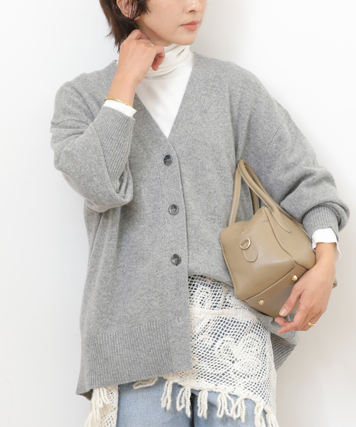 ジャーナルスタンダードレリューム　24AWハミルトンウールVカーディガン　グレー JOURNAL STANDARD relume（ジャーナルスタンダード レリューム）の