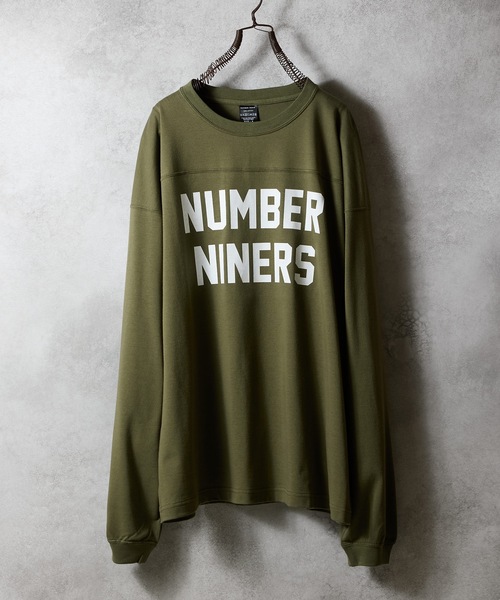 PREMIUM COTTON NUMBER NINERS LOGO FOOTBALL L/S T-SHIRT