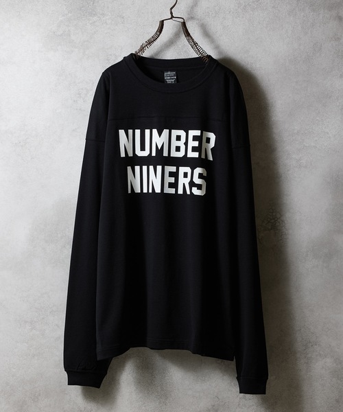 PREMIUM COTTON NUMBER NINERS LOGO FOOTBALL L/S T-SHIRT
