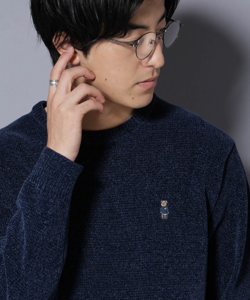 nano UNIVERSE ナノユニバース ニット・セーター M 白 ニット レディース セーター セールアート柄クルーネックニット2 ミラノリブパールニットプルオーバー LBFF