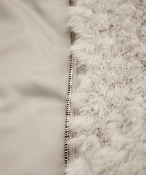 ロングミックスフェイクファーベスト（その他アウター）｜LE CERCLE