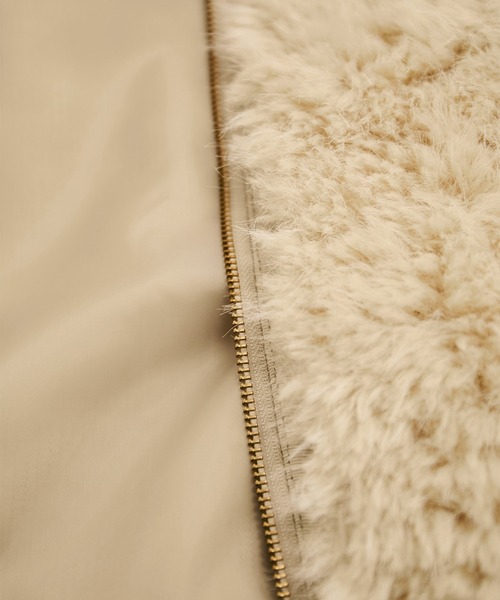 ロングミックスフェイクファーベスト（その他アウター）｜LE