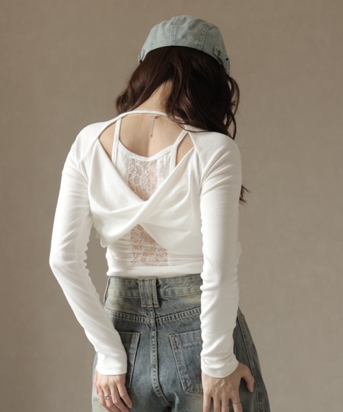 Ulysses（ユリシス）の「バックオープンカットアウトデザインカットソー（Tシャツ/カットソー・レディース・ブラック/ホワイト/グレー・F）」の17枚目の写真