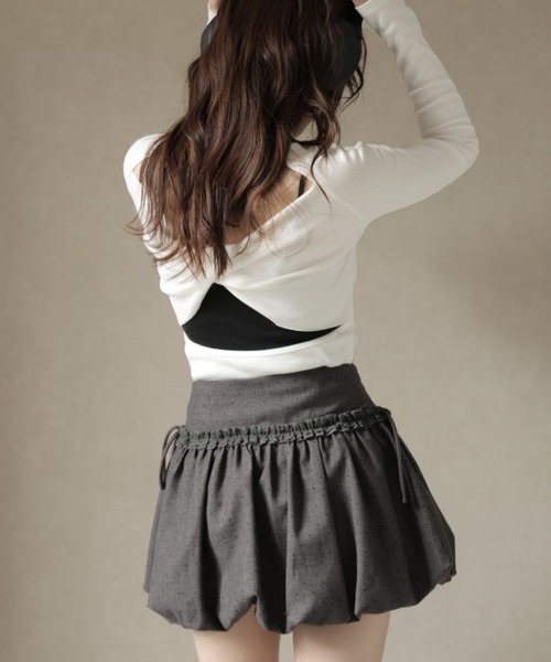 Ulysses（ユリシス）の「バックオープンカットアウトデザインカットソー（Tシャツ/カットソー・レディース・ブラック/ホワイト/グレー・F）」の19枚目の写真