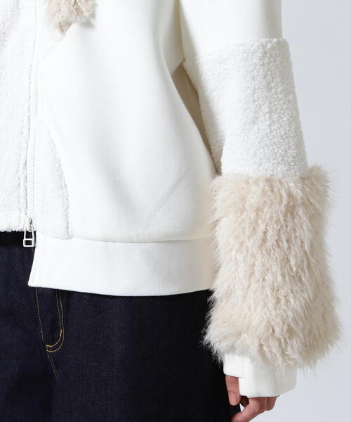 AULA AILA（アウラアイラ）の「AULA AILA/アウラアイラ/別注ボア＆ファーブルゾン（ブルゾン・レディース・ホワイト系2/ブラック・0）」の14枚目の写真