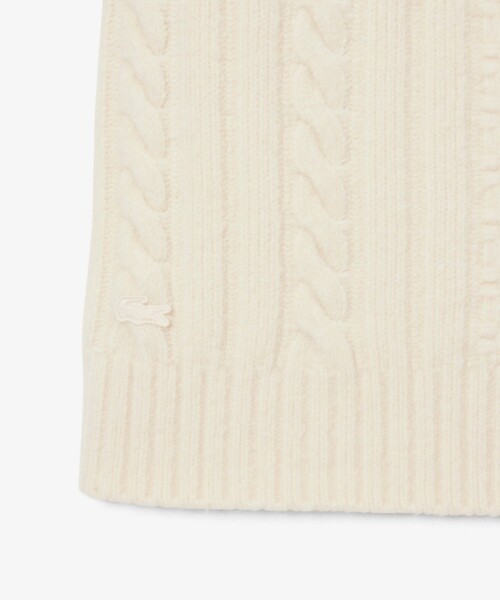LACOSTE(ラコステ)の「パッチワークエフェクトウールニットドレスセーター(ワンピース・レディース・オフホワイト・34/38/36/40)」の6枚目の写真