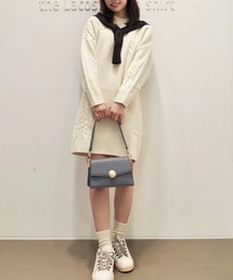 LACOSTE | パッチワークエフェクトウールニットドレスセーター(ワンピース)
