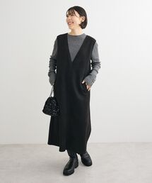 Green　Parks（グリーンパークス）の「なめらかタッチスウェード調ジャンパースカート（ジャンパースカート・レディース）」