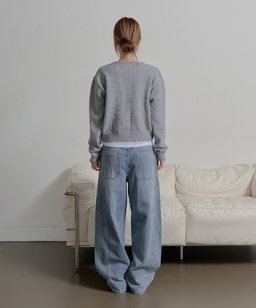 UNE MANSION（ユヌマンション）の「ラブリーフロントリボンボタンカーディガン（ニット/セーター・レディース・ベージュ/ブラック/アイボリー/グレー・FREE）」の17枚目の写真