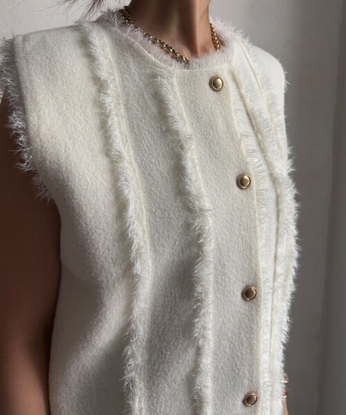 セール】【WEB限定】フリンジニットベスト（カーディガン/ボレロ