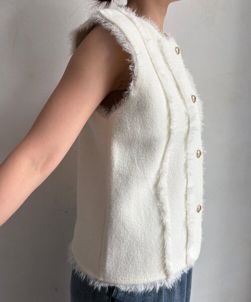 セール】【WEB限定】フリンジニットベスト（カーディガン/ボレロ