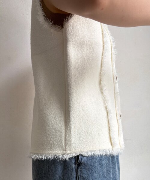 セール】【WEB限定】フリンジニットベスト（カーディガン/ボレロ